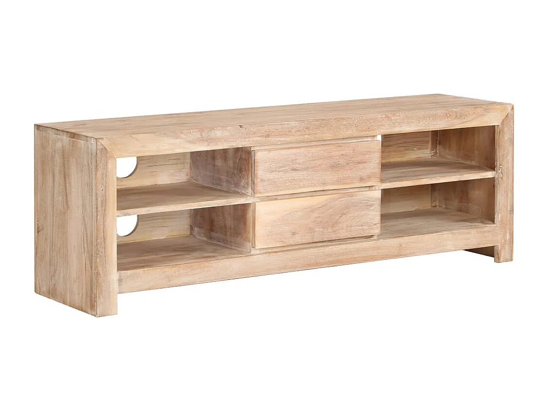 Meuble TV Bois d'acacia massif 120 x 30 x 40 cm Marron clair