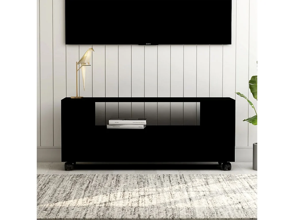 TV-Schrank Schwarz 120x35x48 cm Holzwerkstoff
