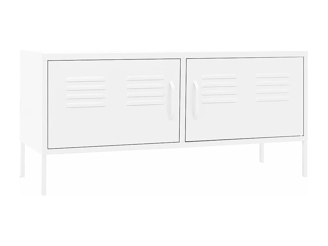 Mobile TV Bianco 105x35x50 cm in Acciaio