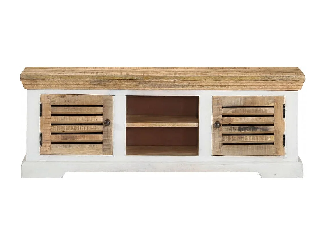 Meuble TV 110x30x40 cm Bois massif de manguier