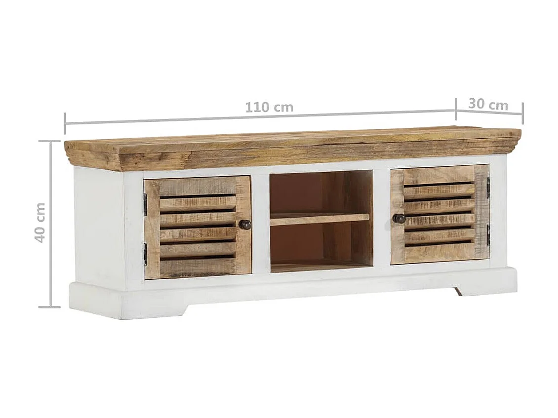 Meuble TV 110x30x40 cm Bois massif de manguier