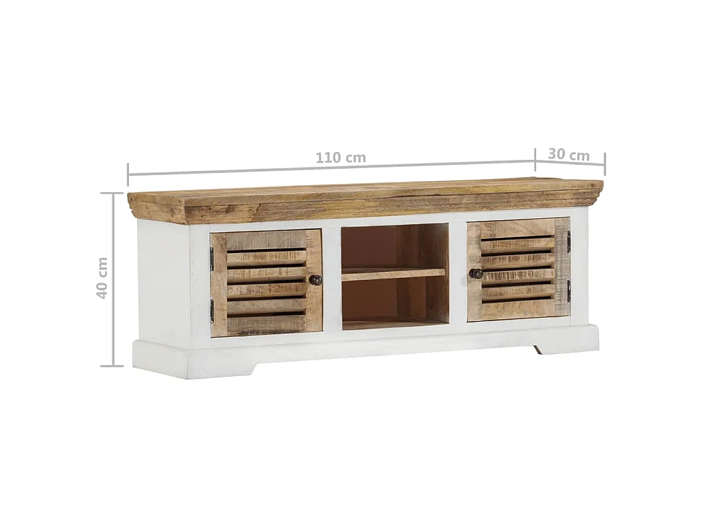 Meuble TV 110x30x40 cm Bois massif de manguier