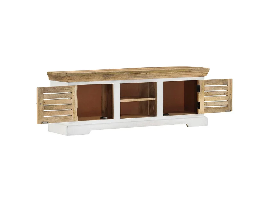 Meuble TV 110x30x40 cm Bois massif de manguier