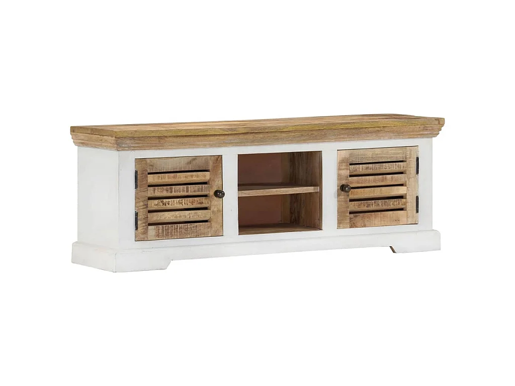 Meuble TV 110x30x40 cm Bois massif de manguier
