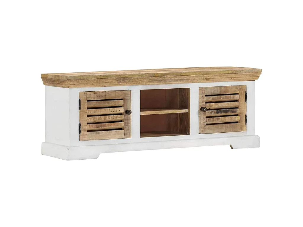 Meuble TV 110x30x40 cm Bois massif de manguier