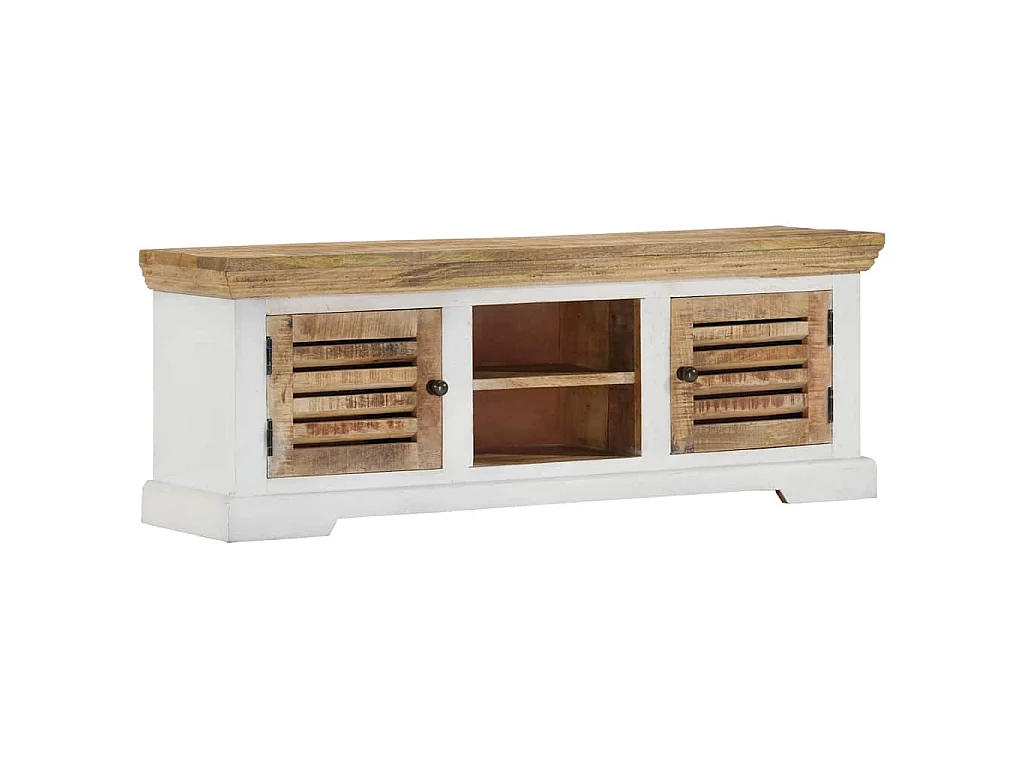 Meuble TV 110x30x40 cm Bois massif de manguier