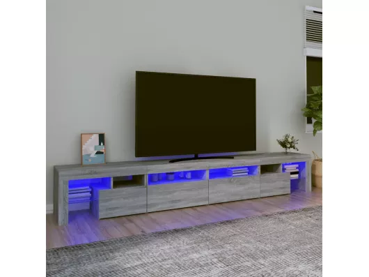 Kauf Unique TV-Schrank mit LED-Leuchten Grau Sonoma 260x36,5x40 cm