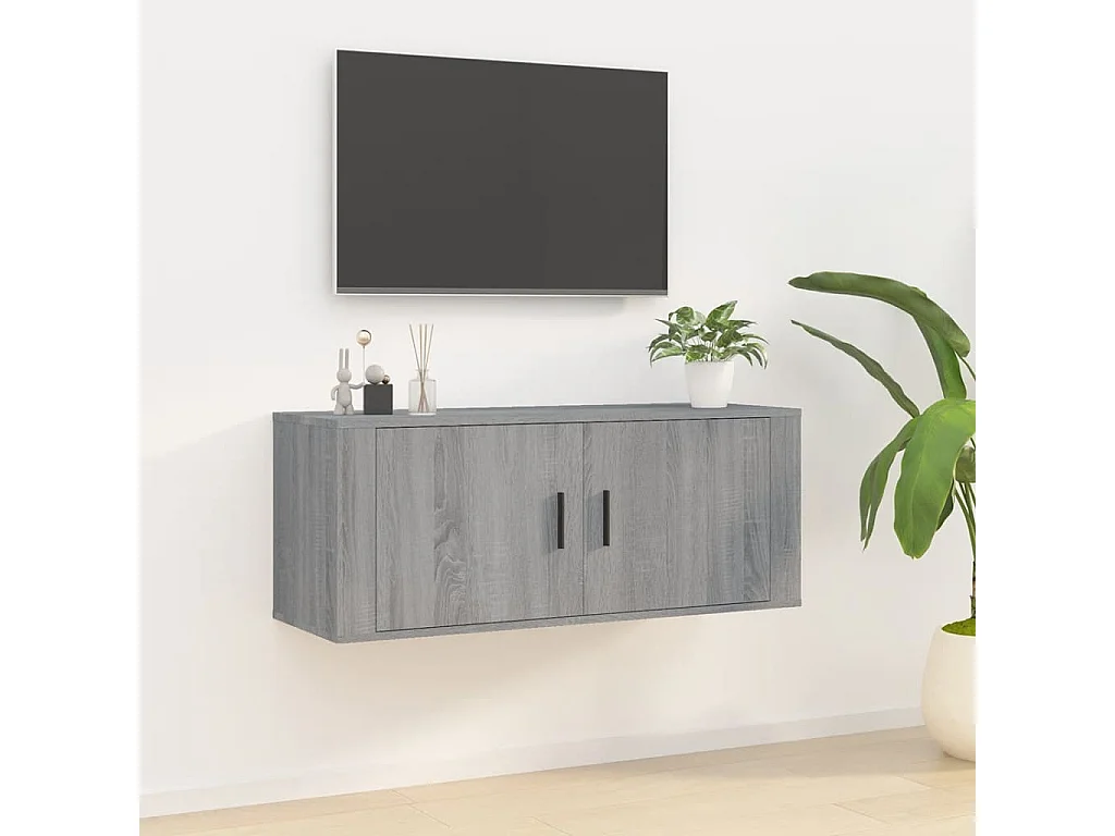 Meuble TV mural Sonoma gris 100x34,5x40 cm