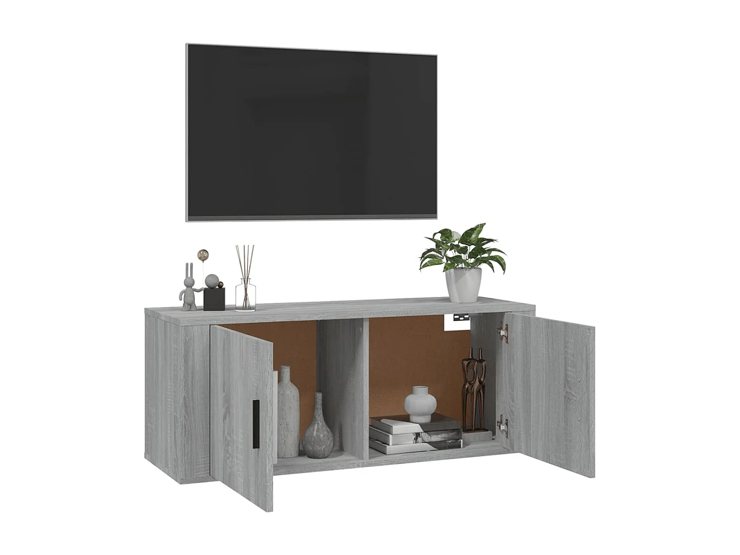 Meuble TV mural Sonoma gris 100x34,5x40 cm