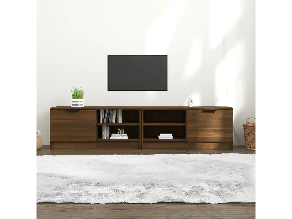 Meuble TV 2 pcs Chêne marron 80x35x36,5 cm Bois d'ingénierie