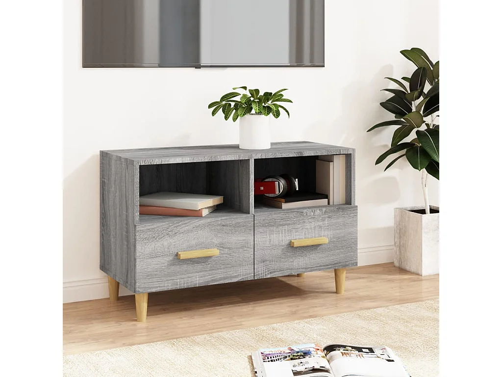 Meuble TV Sonoma gris 80x36x50 cm Bois d'ingénierie