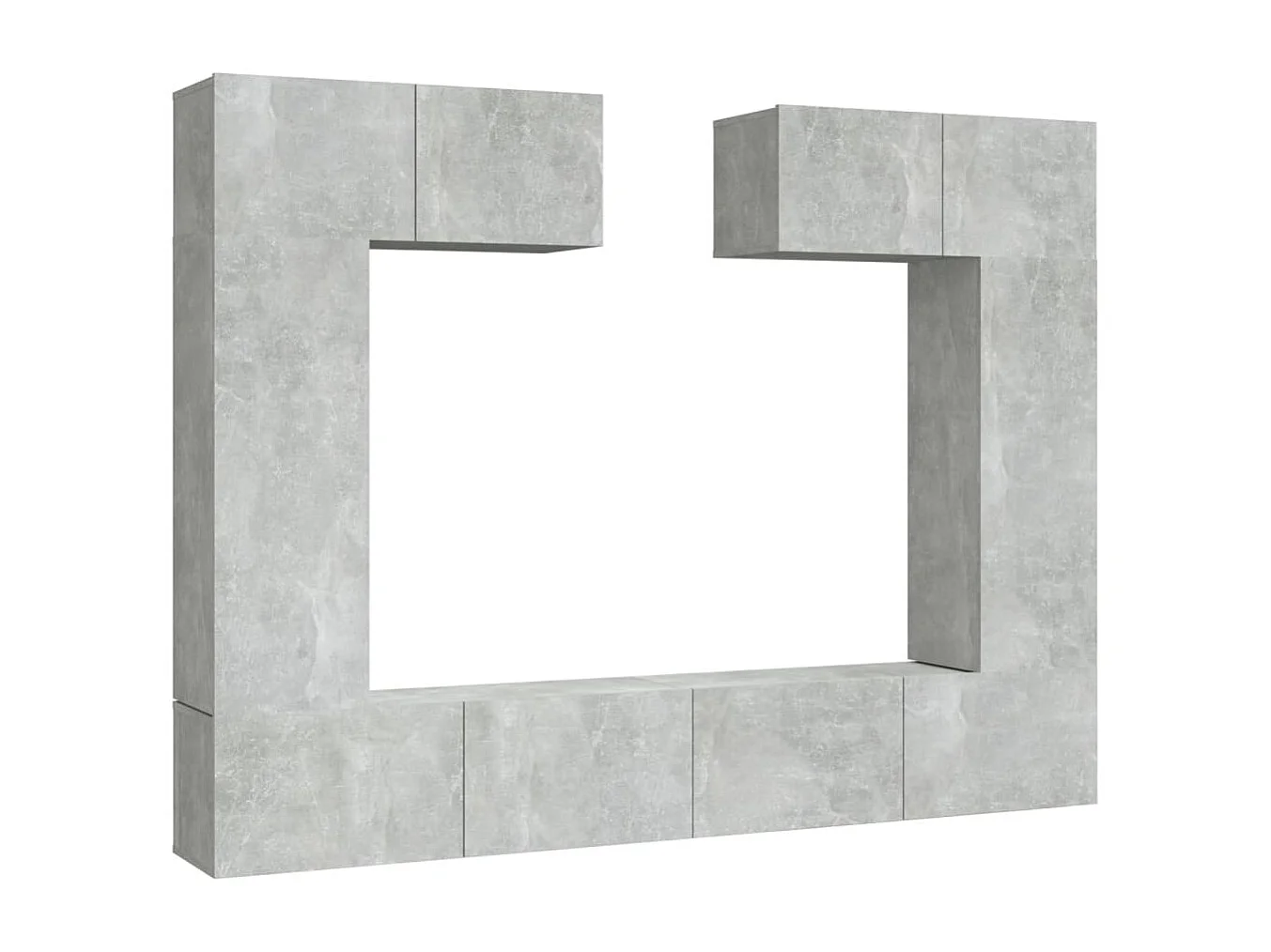 Ensemble de meubles TV 6 pcs Gris béton Bois d'ingénierie