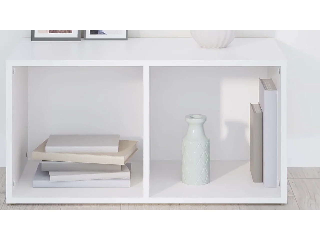 Meuble TV blanc 72x35x36,5 cm bois d’ingénierie