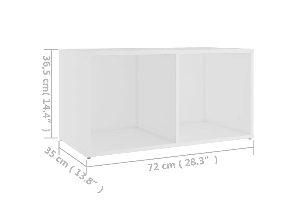 Meuble TV blanc 72x35x36,5 cm bois d’ingénierie