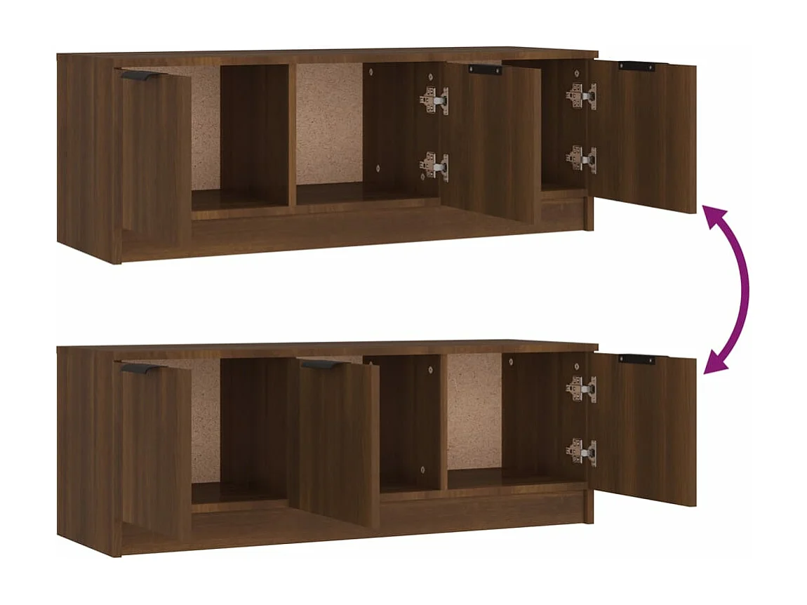 Móvel p/ TV 102x35x36,5 cm madeira processada carvalho castanho