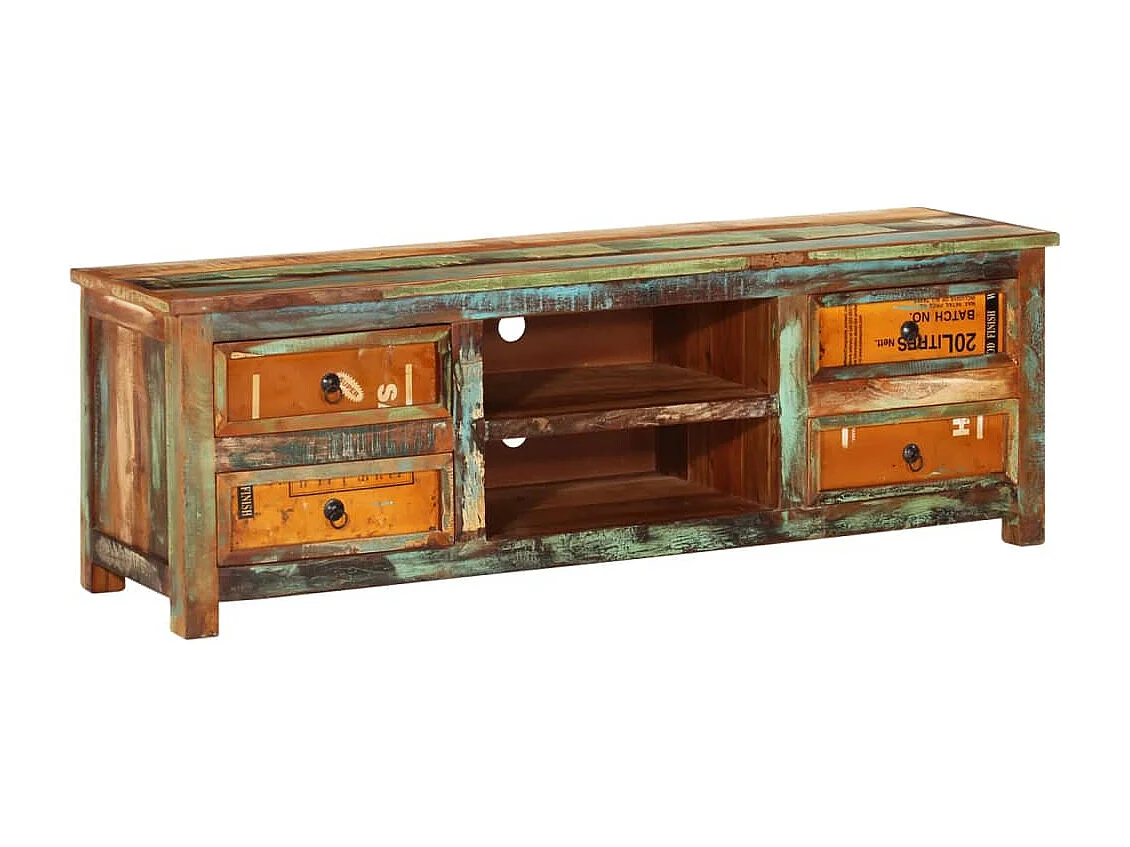 Tv-meubel met 4 lades gerecycled hout