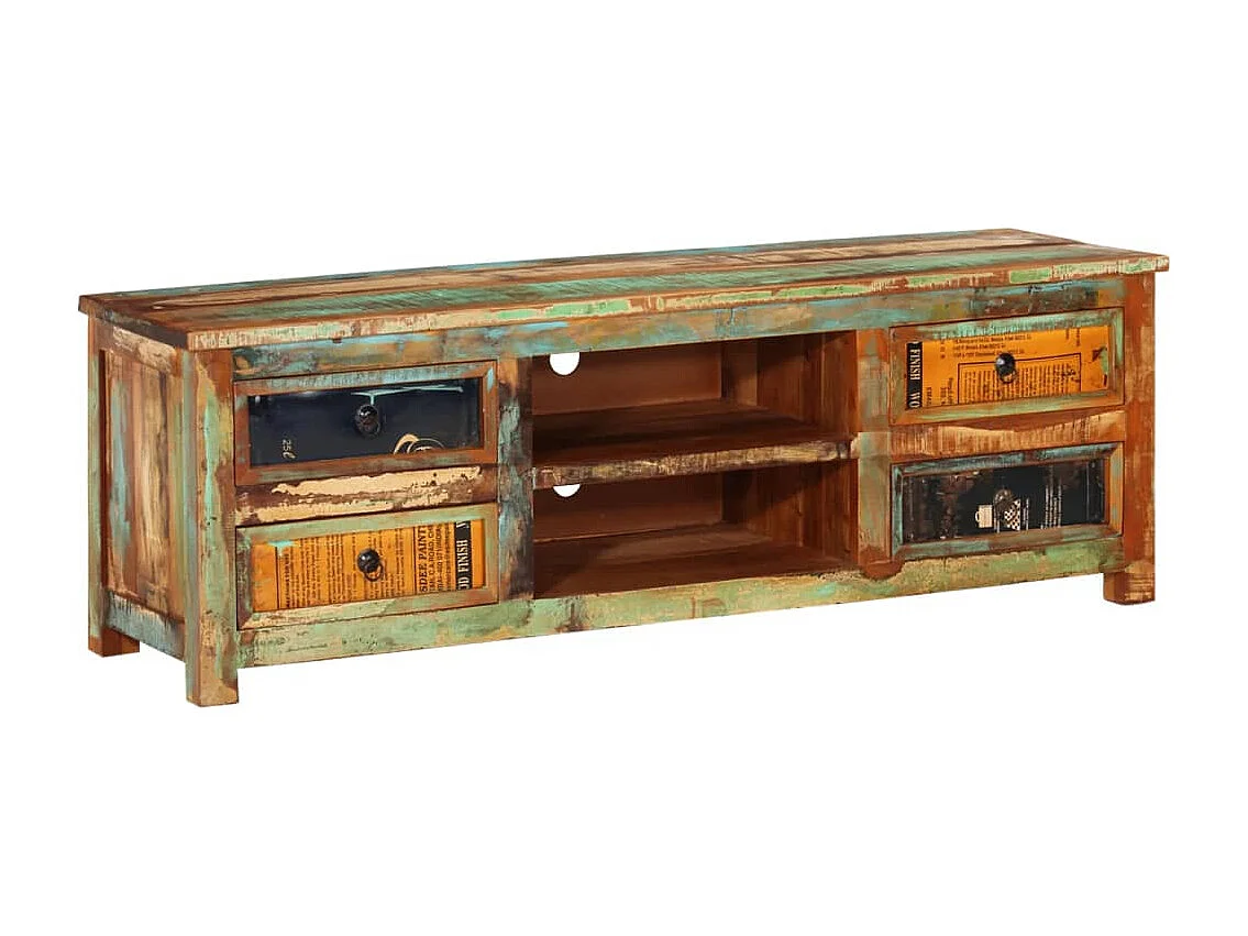 Tv-meubel met 4 lades gerecycled hout