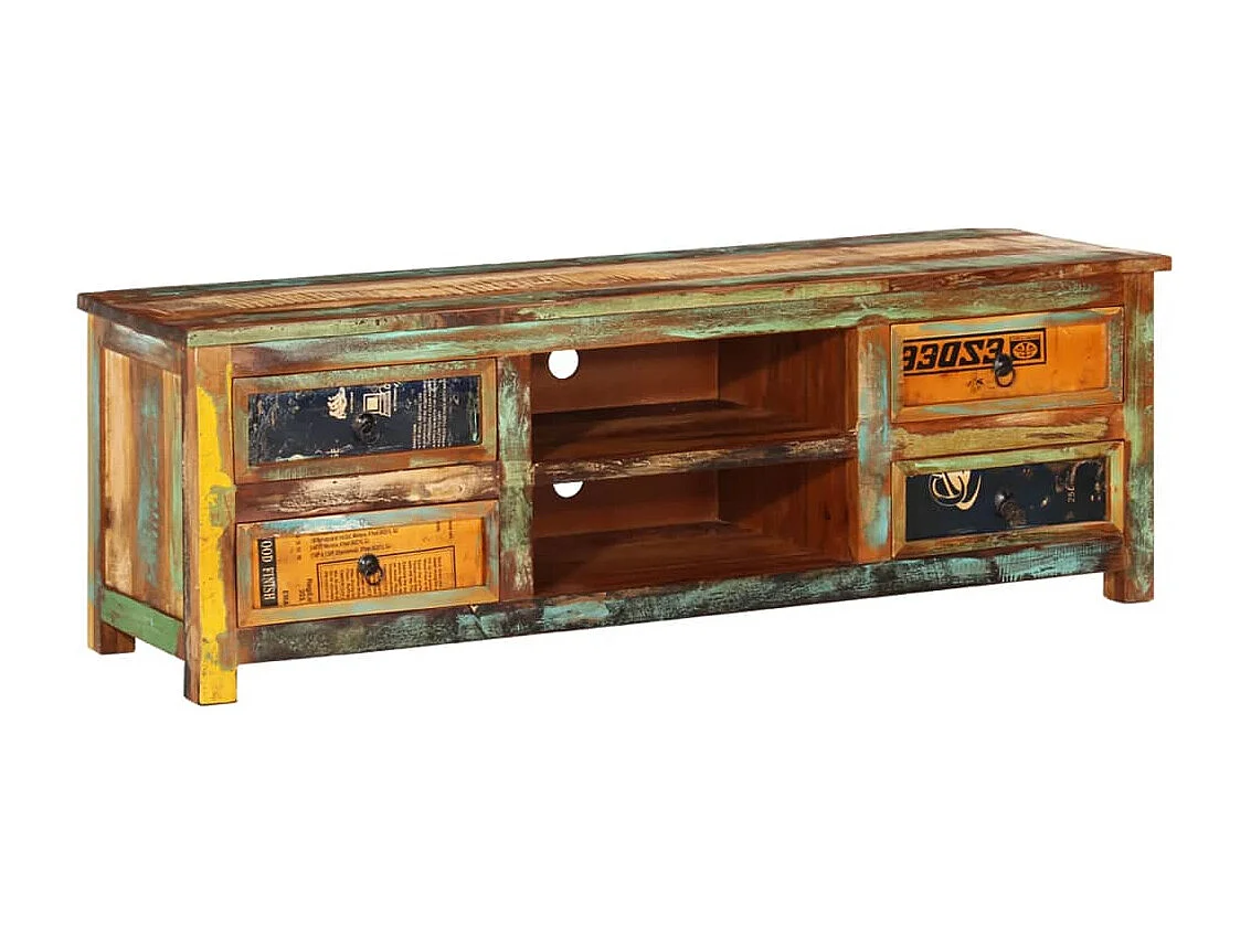 Tv-meubel met 4 lades gerecycled hout