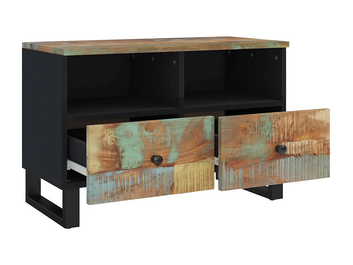 Meuble TV 70x33x46 cm Bois massif de récupération