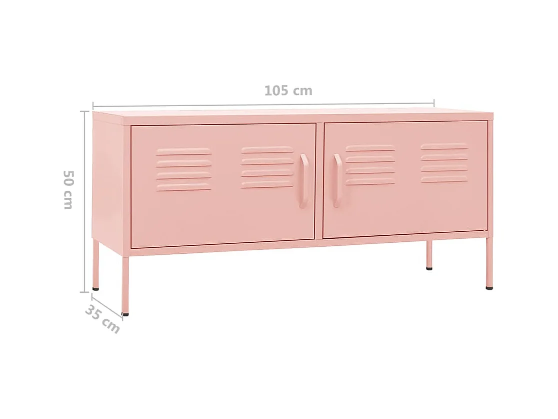 Tv-meubel 105x35x50 cm staal roze