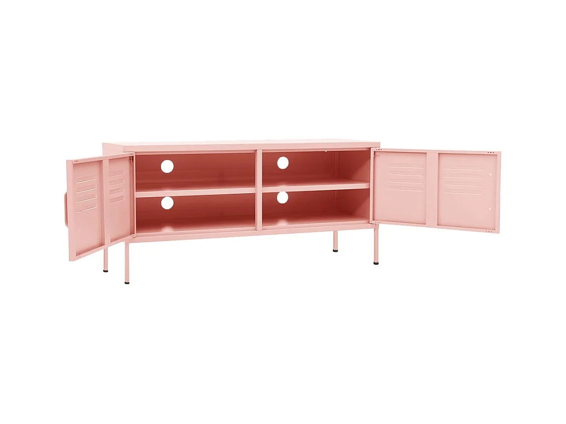 Tv-meubel 105x35x50 cm staal roze