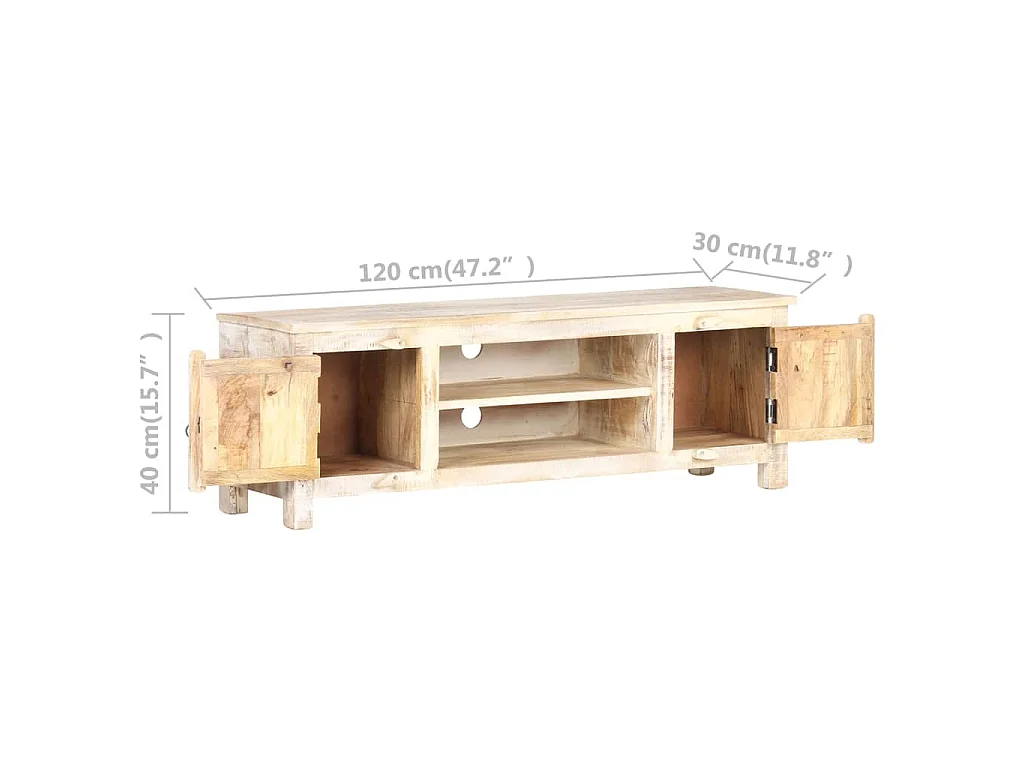 Meuble TV 120x30x40 cm Bois d'acacia brut