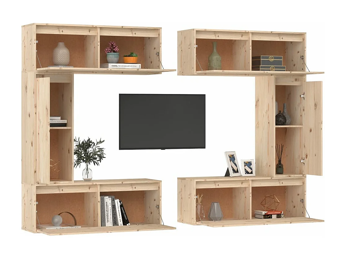 TV-Schränke 6 Stk. Massivholz Kiefer