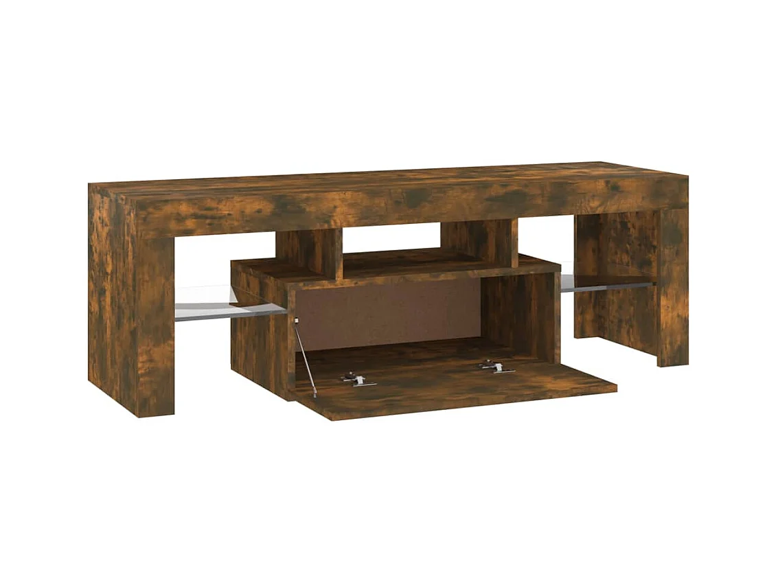 TV-Schrank mit LED-Leuchten Räuchereiche 120x35x40 cm