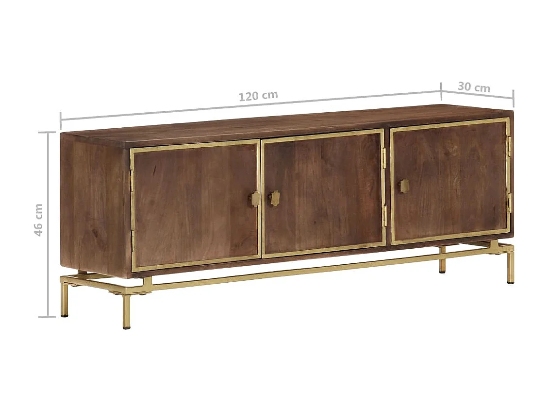TV-Schrank 120x30x46 cm Massivholz Mango
