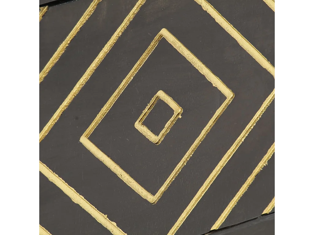 Móvel de TV 120x30x40 cm mangueira maciça preto e dourado