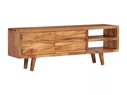 Kauf Unique TV-Schrank Akazienholz Massiv Geschnitzte Türen 117x30x40 cm