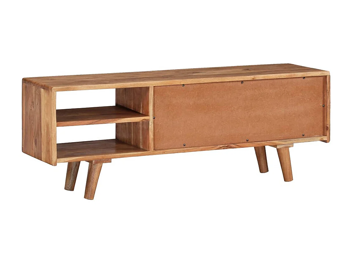 Tv-meubel met bewerkte deuren 117x30x40 cm massief acaciahout