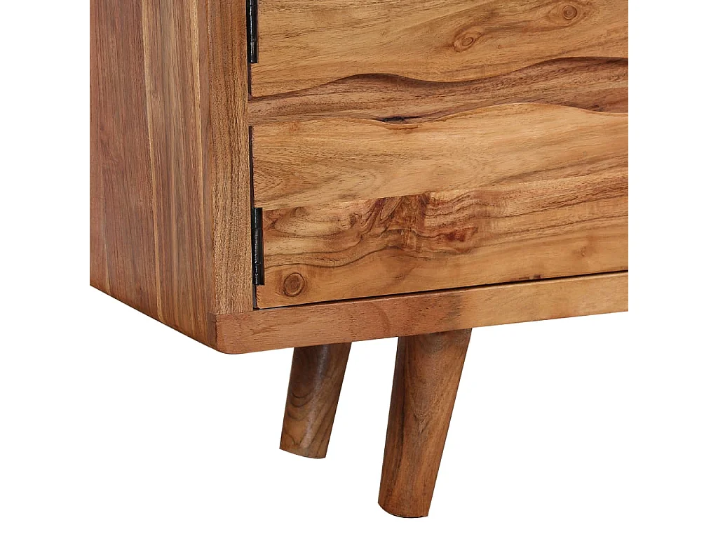 Tv-meubel met bewerkte deuren 117x30x40 cm massief acaciahout