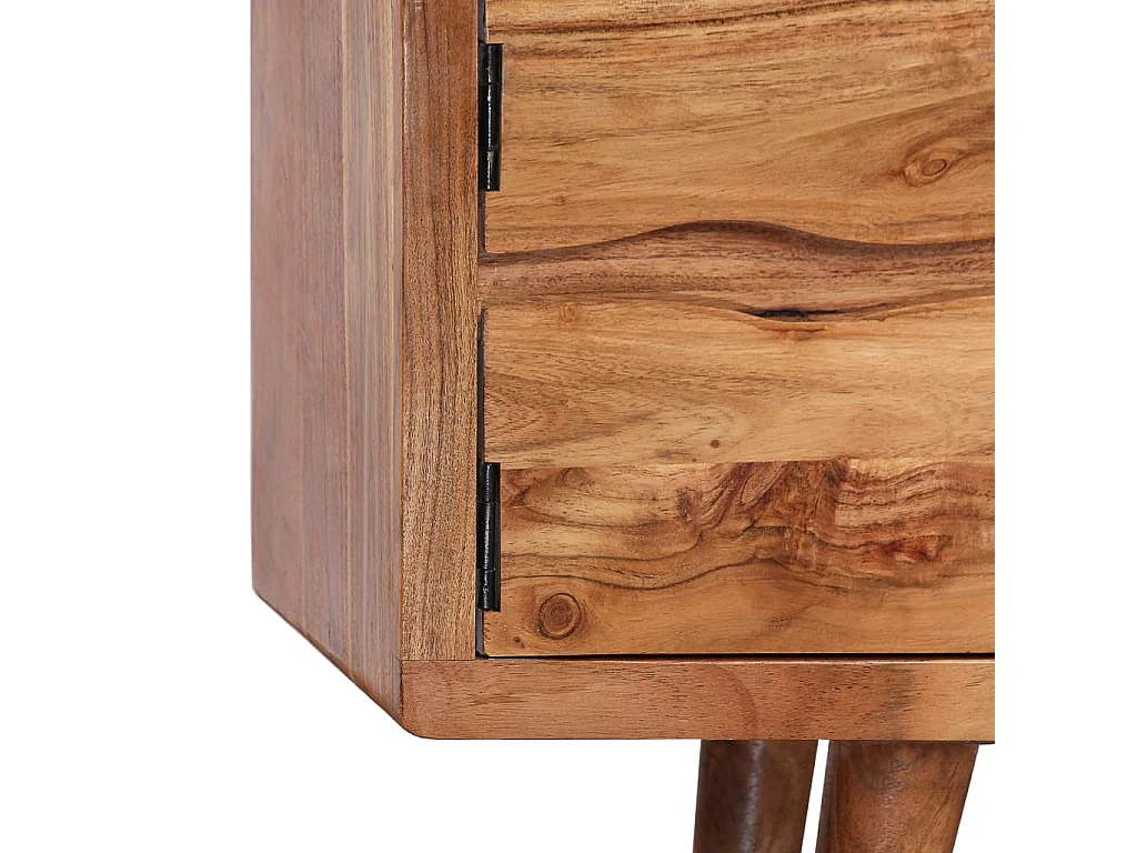 Tv-meubel met bewerkte deuren 117x30x40 cm massief acaciahout