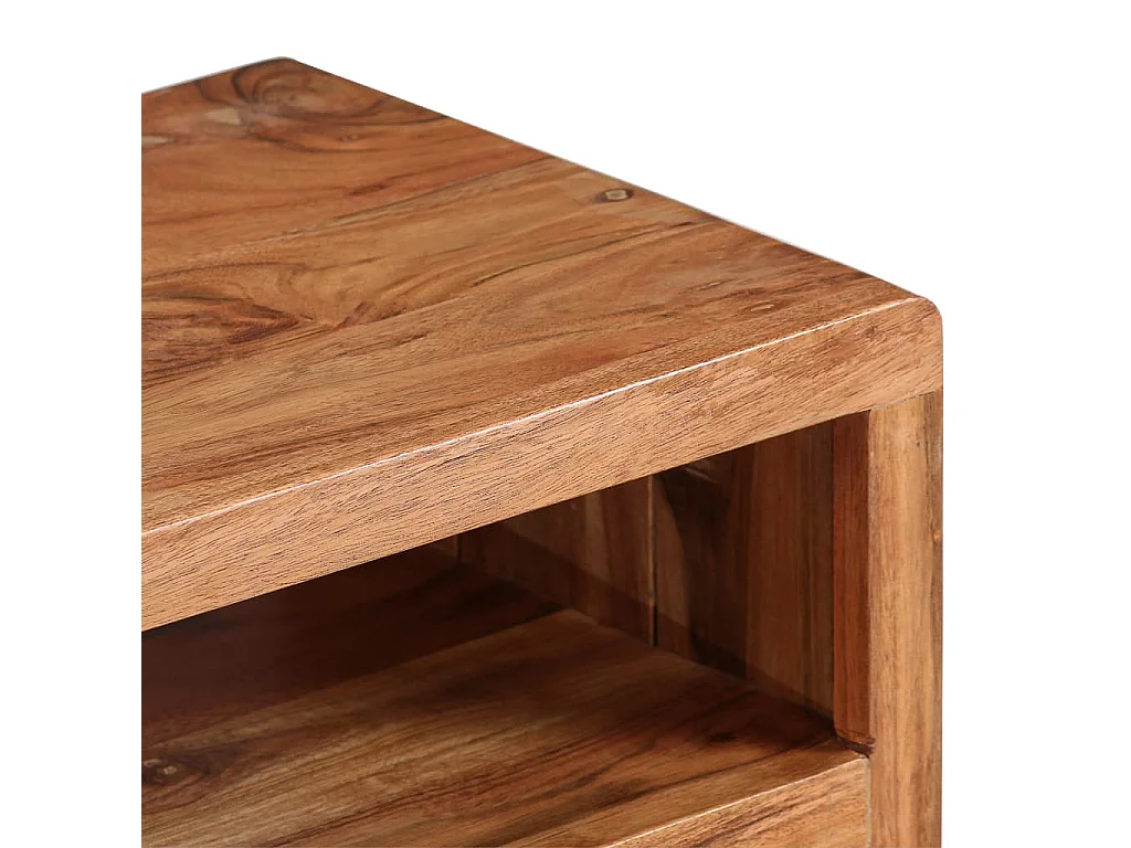 Tv-meubel met bewerkte deuren 117x30x40 cm massief acaciahout