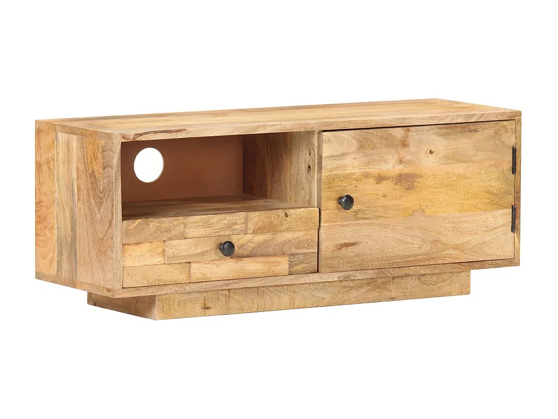 Móvel de TV 90x30x35 cm madeira de mangueira maciça