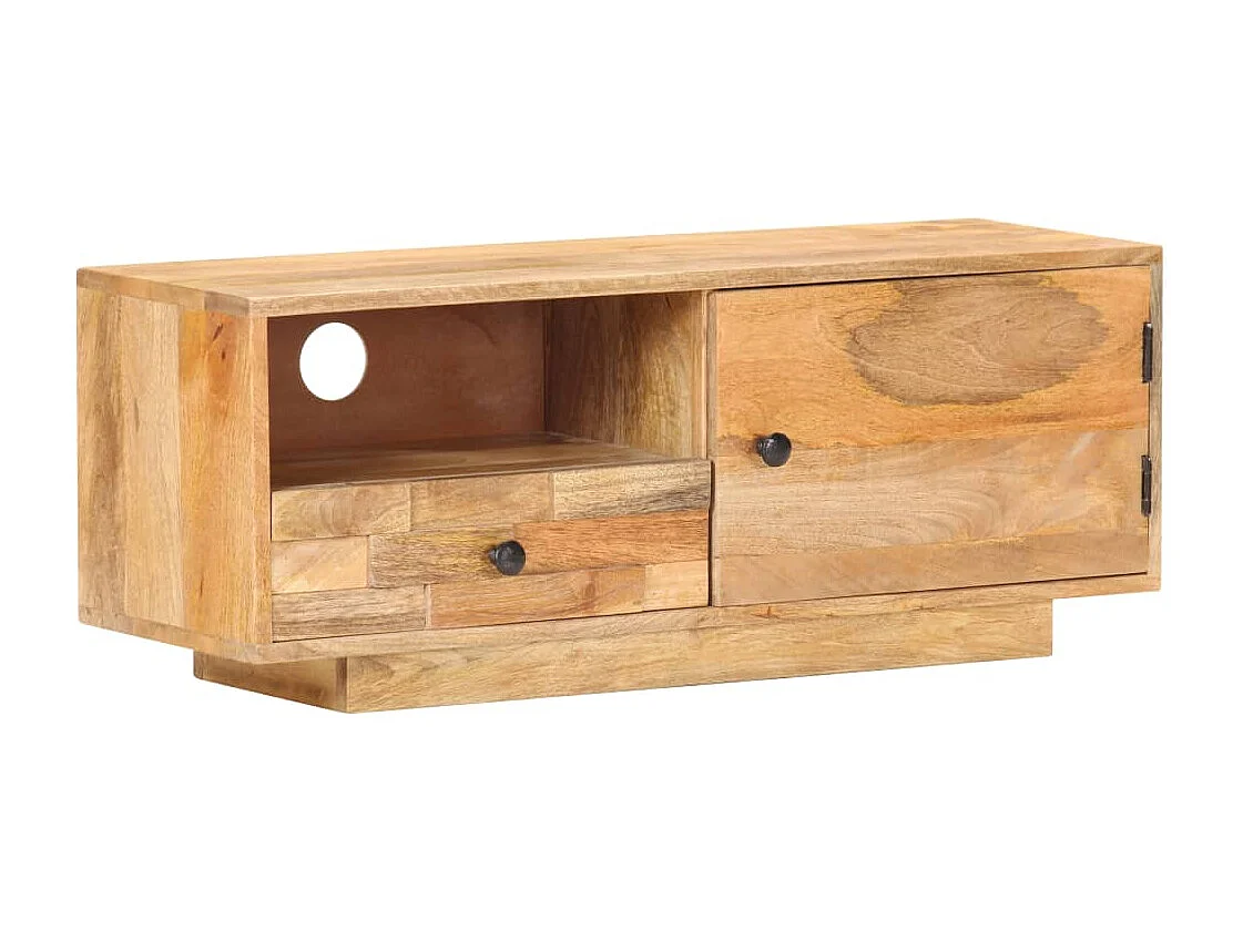 Móvel de TV 90x30x35 cm madeira de mangueira maciça