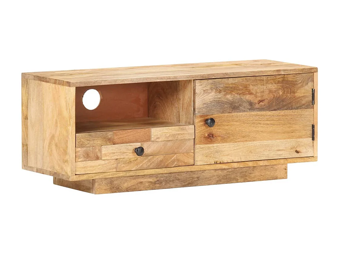 Móvel de TV 90x30x35 cm madeira de mangueira maciça