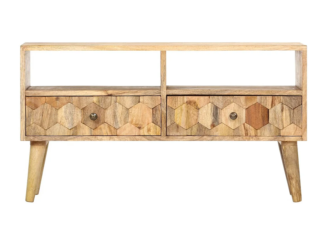 Meuble TV 90x30x50 cm Bois de manguier solide