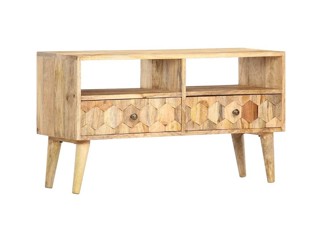 Mueble para TV madera maciza de mango 90x30x50 cm