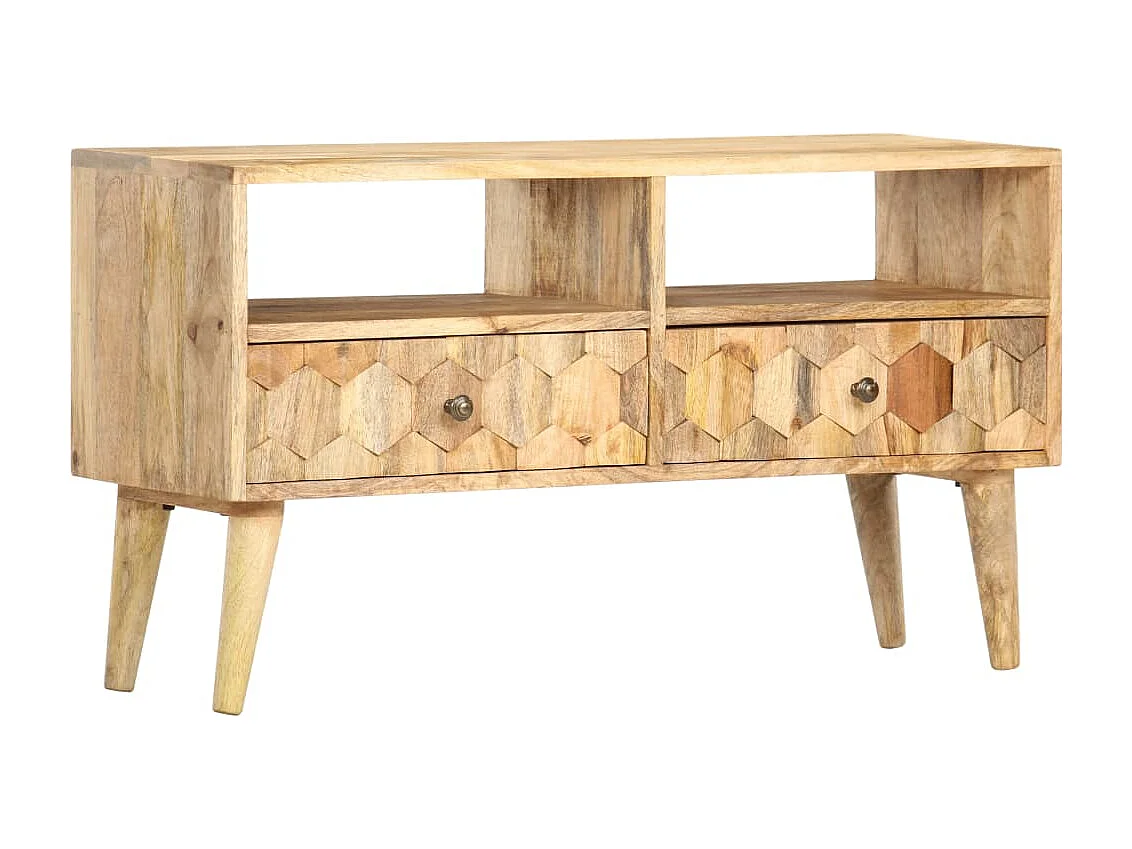 Meuble TV 90x30x50 cm Bois de manguier solide