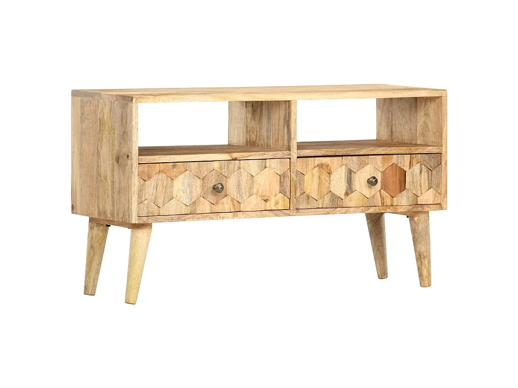 TV-Schrank 90 x 30 x 50 cm Massivholz Mango