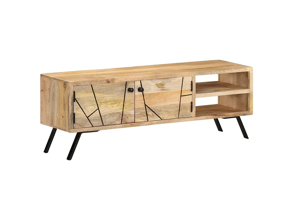 Meuble TV 110x30x40 cm Bois massif de manguier