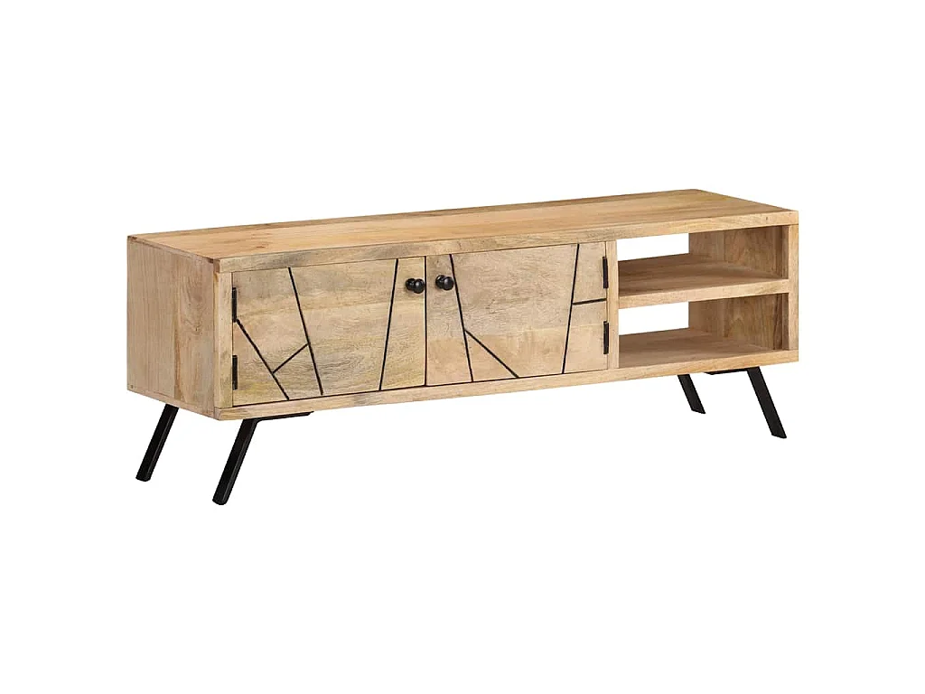 Meuble TV 110x30x40 cm Bois massif de manguier