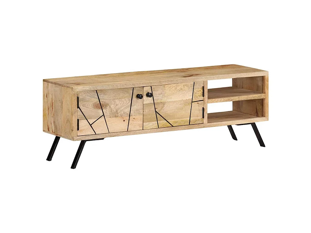 Meuble TV 110x30x40 cm Bois massif de manguier