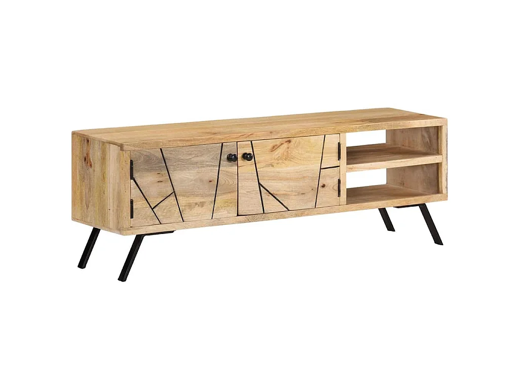 Meuble TV 110x30x40 cm Bois massif de manguier