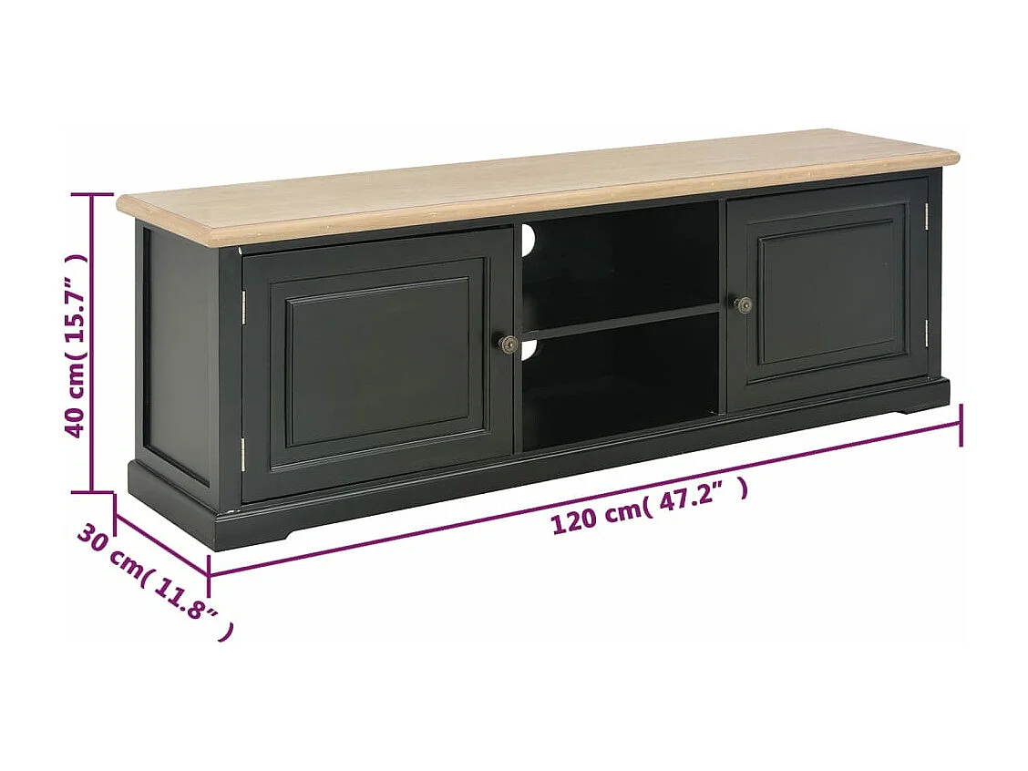 TV-Schrank Schwarz 120×30×40 cm Holz