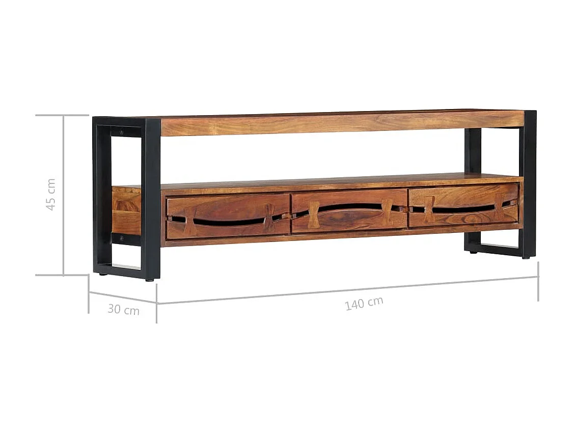 Tv-meubel 140x30x45 cm massief acaciahout