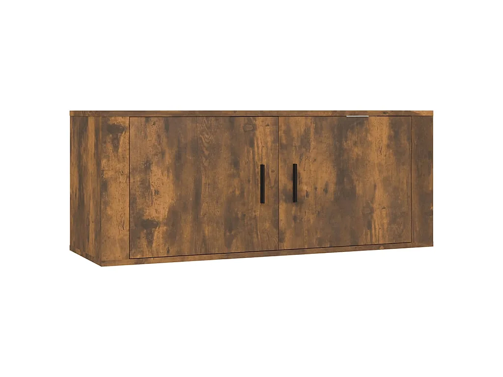 Meuble TV mural Chêne fumé 100x34,5x40 cm