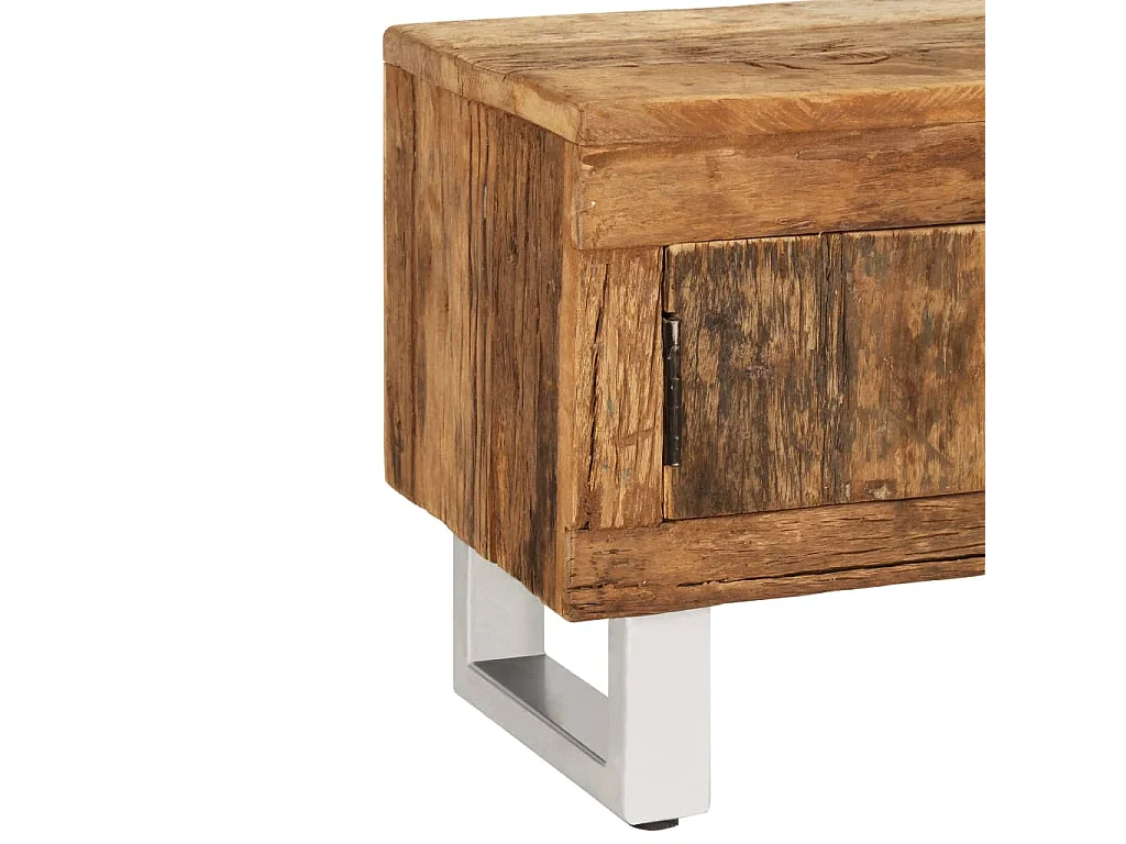 Porta TV in Legno Massello di Recupero 140x30x40 cm